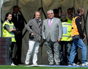 Con Andrea della Valle, ai tempi della Fiorentina. Claudio Villa/Getty Images