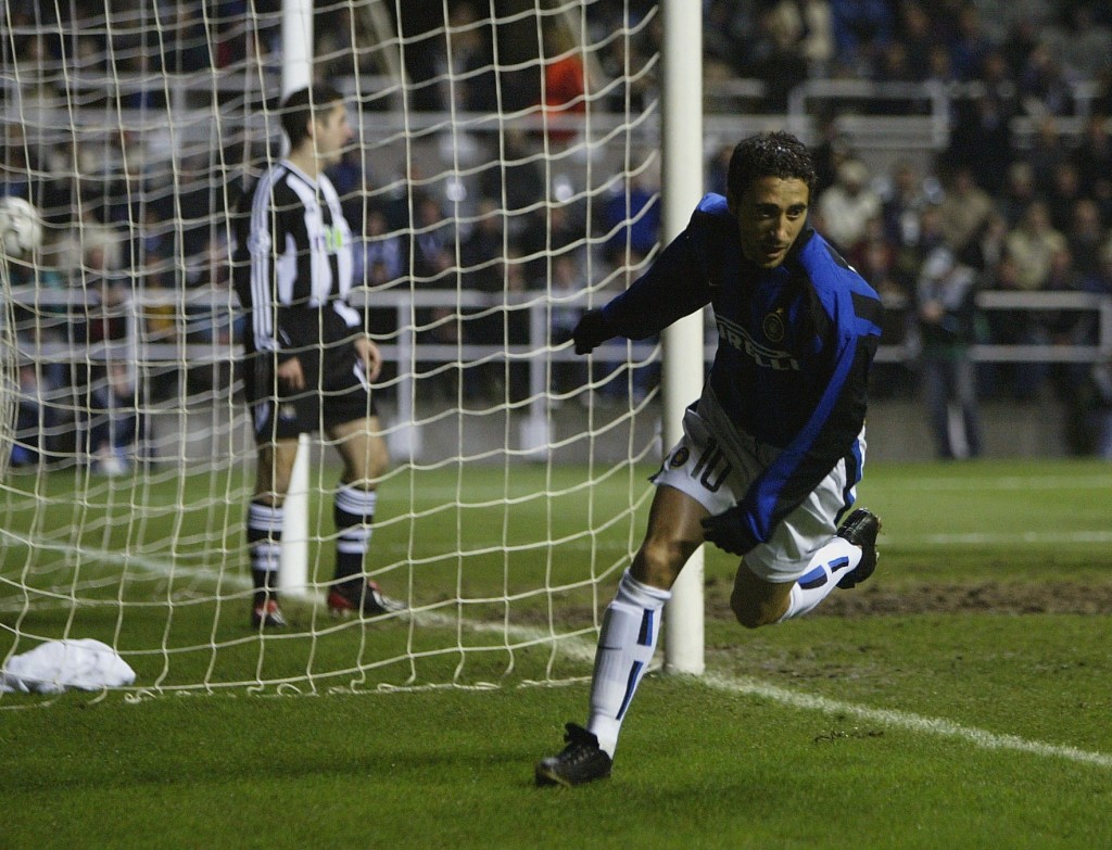 Il suo primo gol in Champions, Newcastle 2002 (Alex Livesey/Getty Images).