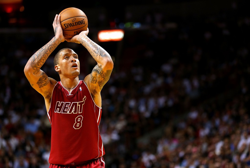 Michael Beasley con i Miami Heat, dicembre 2013. Mike Ehrmann/Getty Images