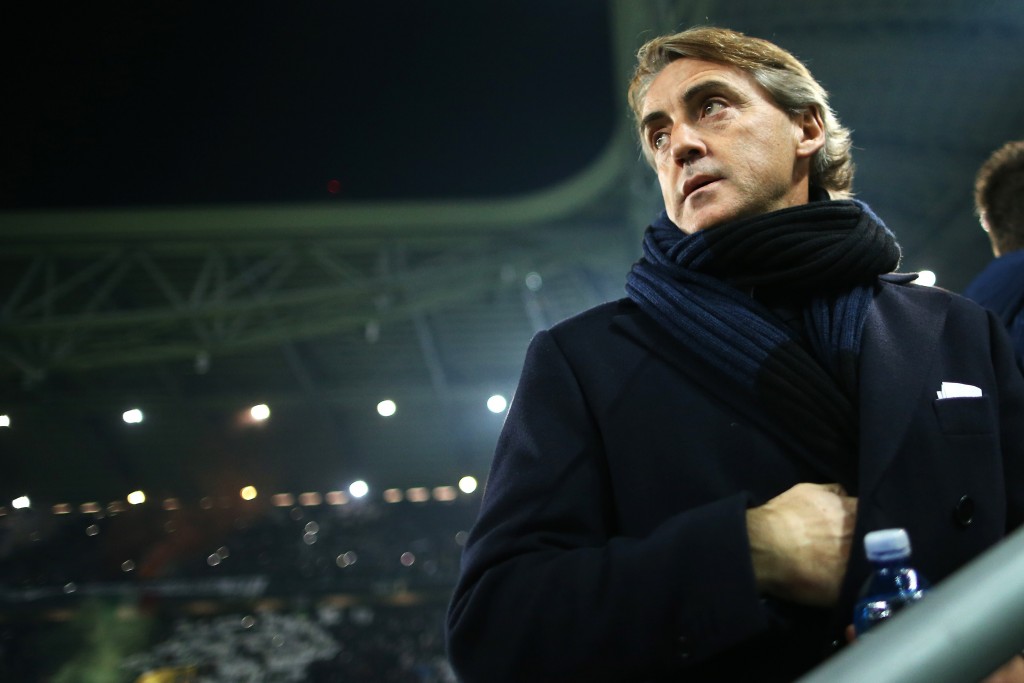 Inter Milan's coach Roberto Mancini looks on during the Italian Serie A football match Juventus Vs Inter Milan on January 6, 2015 at Juventus Stadium in Turin. AFP PHOTO / MARCO BERTORELLO (Photo credit should read MARCO BERTORELLO/AFP/Getty Images)