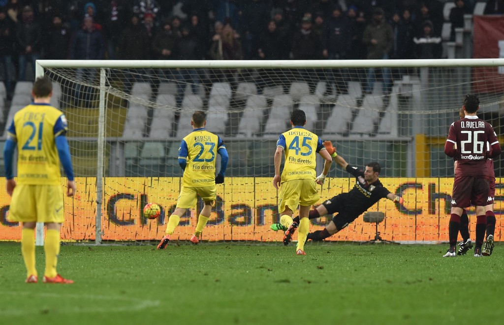 during the Serie A match between Torino FC and AC Chievo Verona at Stadio Olimpico di Torino on February 7, 2016 in Turin, Italy.