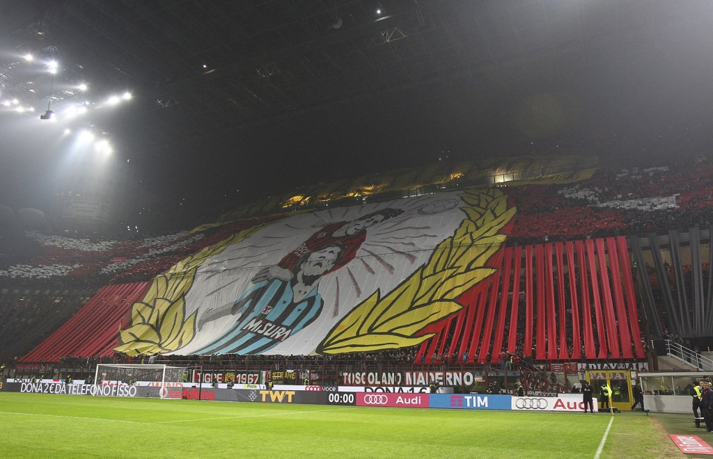 during the Serie A match between AC Milan and FC Internazionale Milano at Stadio Giuseppe Meazza on January 31, 2016 in Milan, Italy.