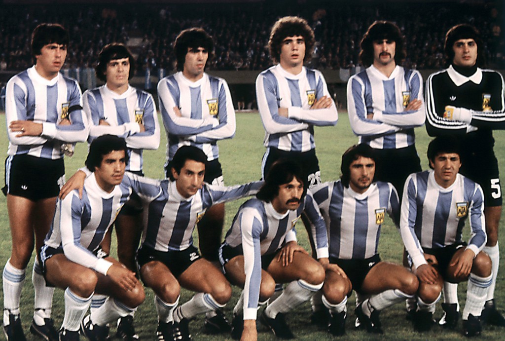 La Nazionale argentina prima di Argentina-Francia ai Mondiali 1978. Staff/AFP/Getty Images