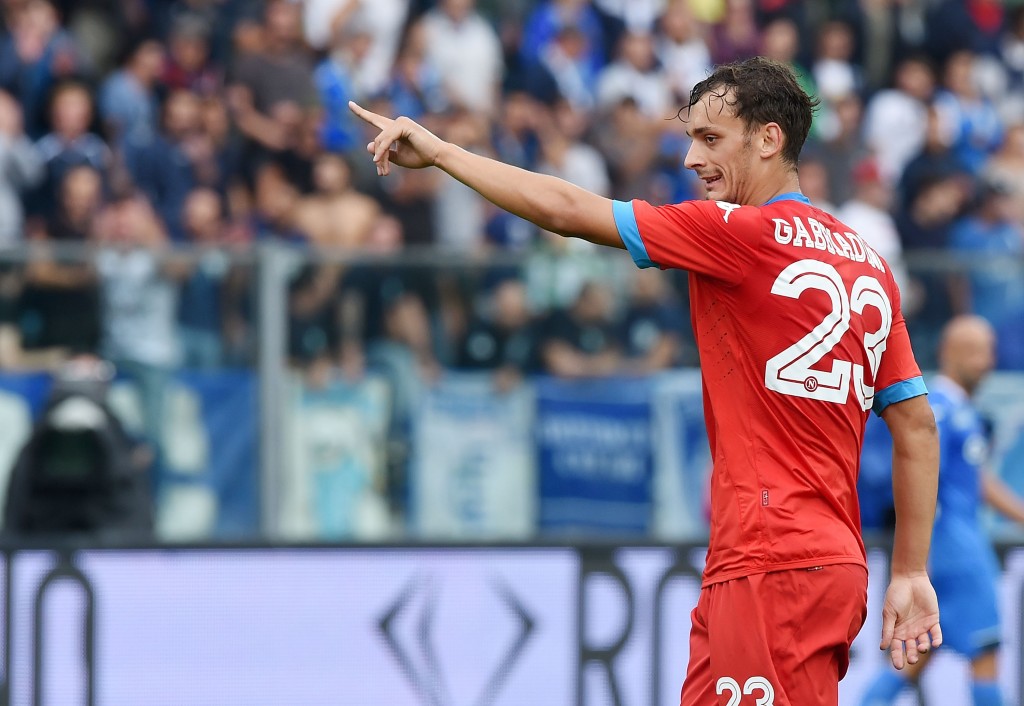 EMPOLI, ITALY - SEPTEMBER 13: Manolo Gabbiadini of Napoli in action during the Serie A match between Empoli FC - SSC Napoli at Stadio Carlo Castellani on September 13, 2015 in Empoli, Italy. (Photo by Francesco Pecoraro/Getty Images)