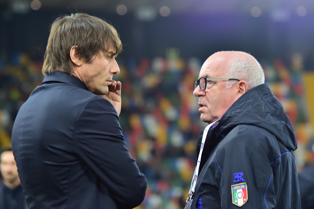 Antonio Conte e Carlo Tavecchio al Dacia Stadium (Giuseppe Cacace/AFP/Getty Images)