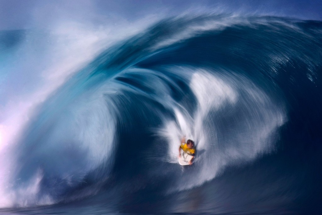 OAHU, HAWAII - JANUARY 12: Ryan Hardy of Australia bodyboards a large wave while competing at Rockstar Games Pipeline Pro Bodyboarding contest on January 12, 2007 at the Pipeline on the North Shore of Oahu, Hawaii. (Photo by Donald Miralle/Getty Images)