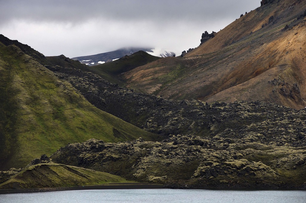 A picture taken on July 8, 2014 shows the rhyolite mountains in the Landmannalaugar region, a protected area in the southern part of Iceland's highlands some 70km east of Hvolsvollur. AFP PHOTO / JOEL SAGET