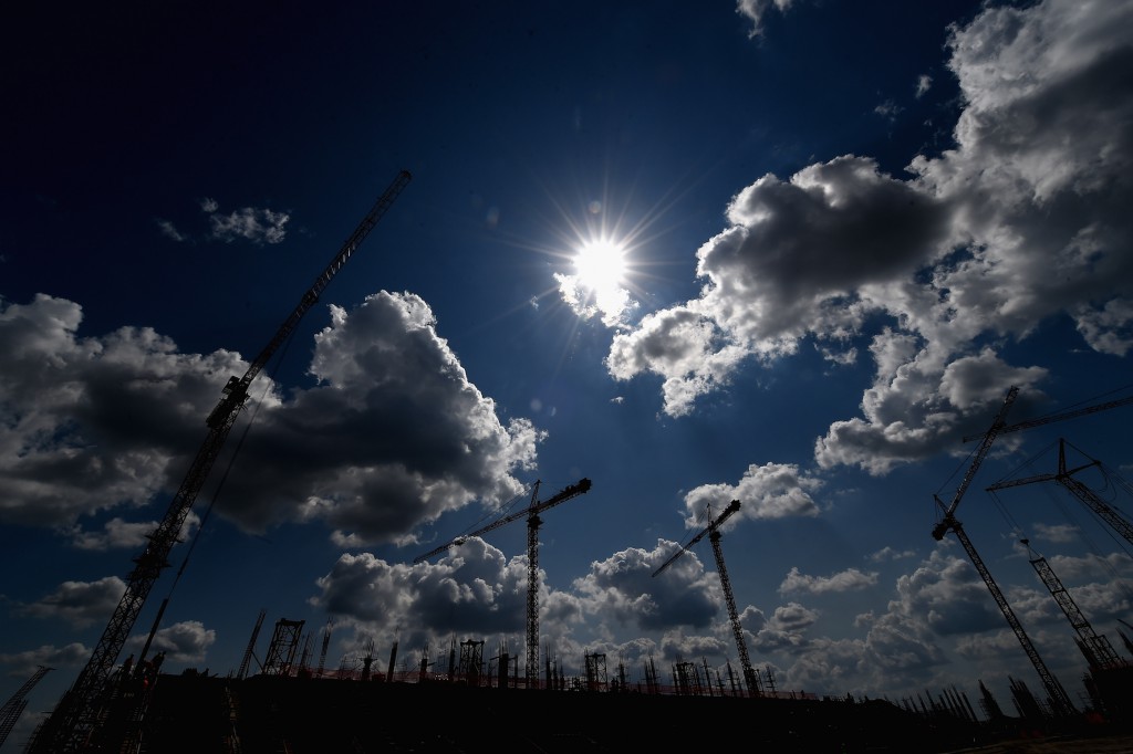 Il nuovo stadio del Rostov in costruzione. Dovrebbe essere pronto per i Mondiali in Russia del 2018 (Laurence Griffiths/Getty Images)