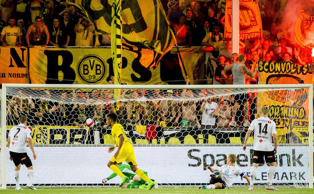 Gol contro l'Odd, Europa League (Vegard Wivestad Grott/Afp/Getty Images)