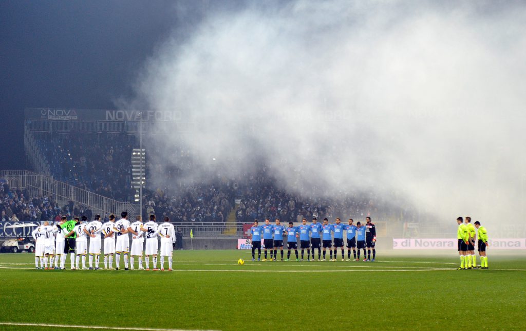 Prima di Novara-Parma, vinta dai piemontesi con i gol di Rubino e Rigoni (Claudio Villa/Getty Images)