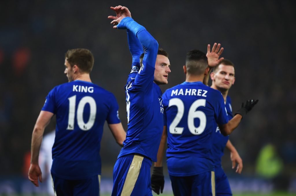  Jamie Vardy festeggia il gol contro il Chelsea, l'ultima partita di Mourinho (Laurence Griffiths/Getty Images)