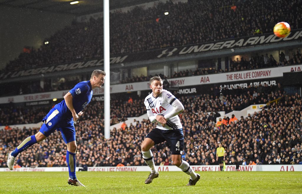 Il gol di Huth contro il Tottenham (Olly Grenwood/Afp/Getty Images)