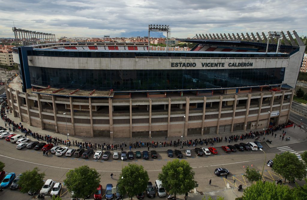 Atletico de Madrid Fans queue for UEFA Champions League Final Match Tickets