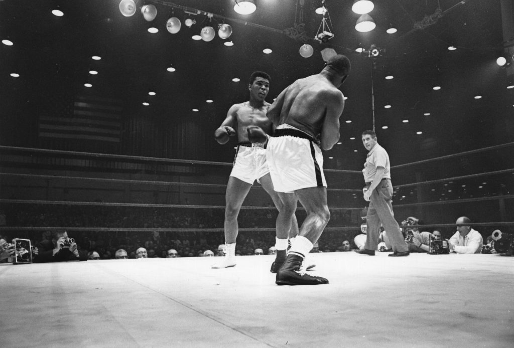 FEBRUARY 25, 1964 - MIAMI: American boxer Cassius Clay (now Muhammad Ali), on his way to defeating Sonny Liston during their world heavyweight title fight at Miami Beach, Florida. (Photo by Harry Benson/Getty Images)