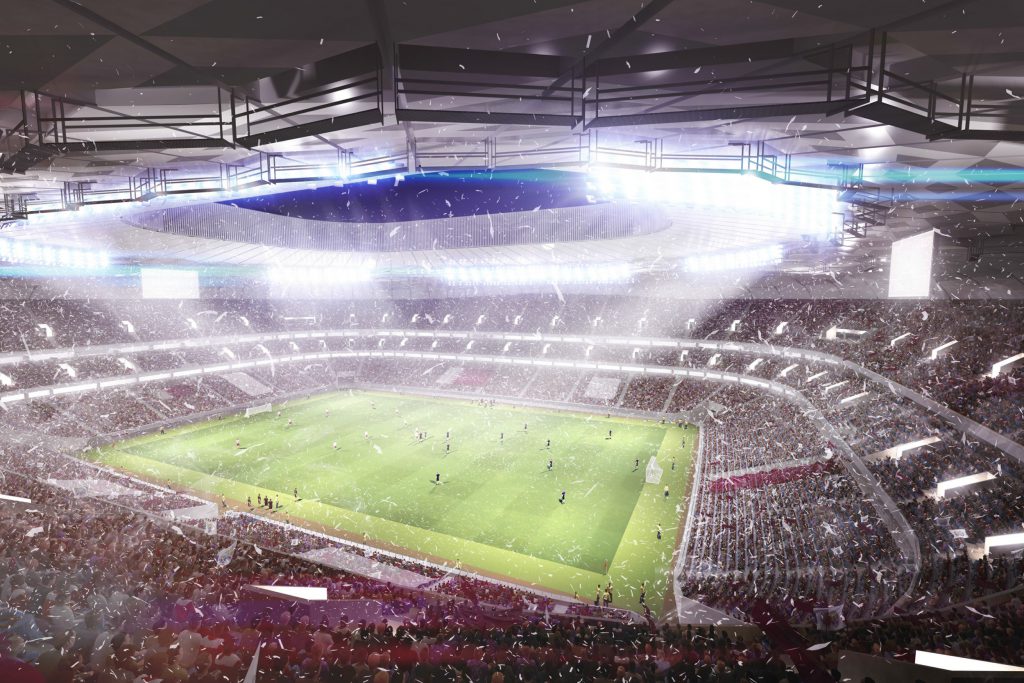 DOHA, QATAR: In this handout image supplied by Qatar 2022, this artists impression represents Qatar Foundation Stadium. Qatar will host the FIFA World Cup in 2022. (Photo by Handout/Supreme Committee for Delivery & Legacy via Getty Images)