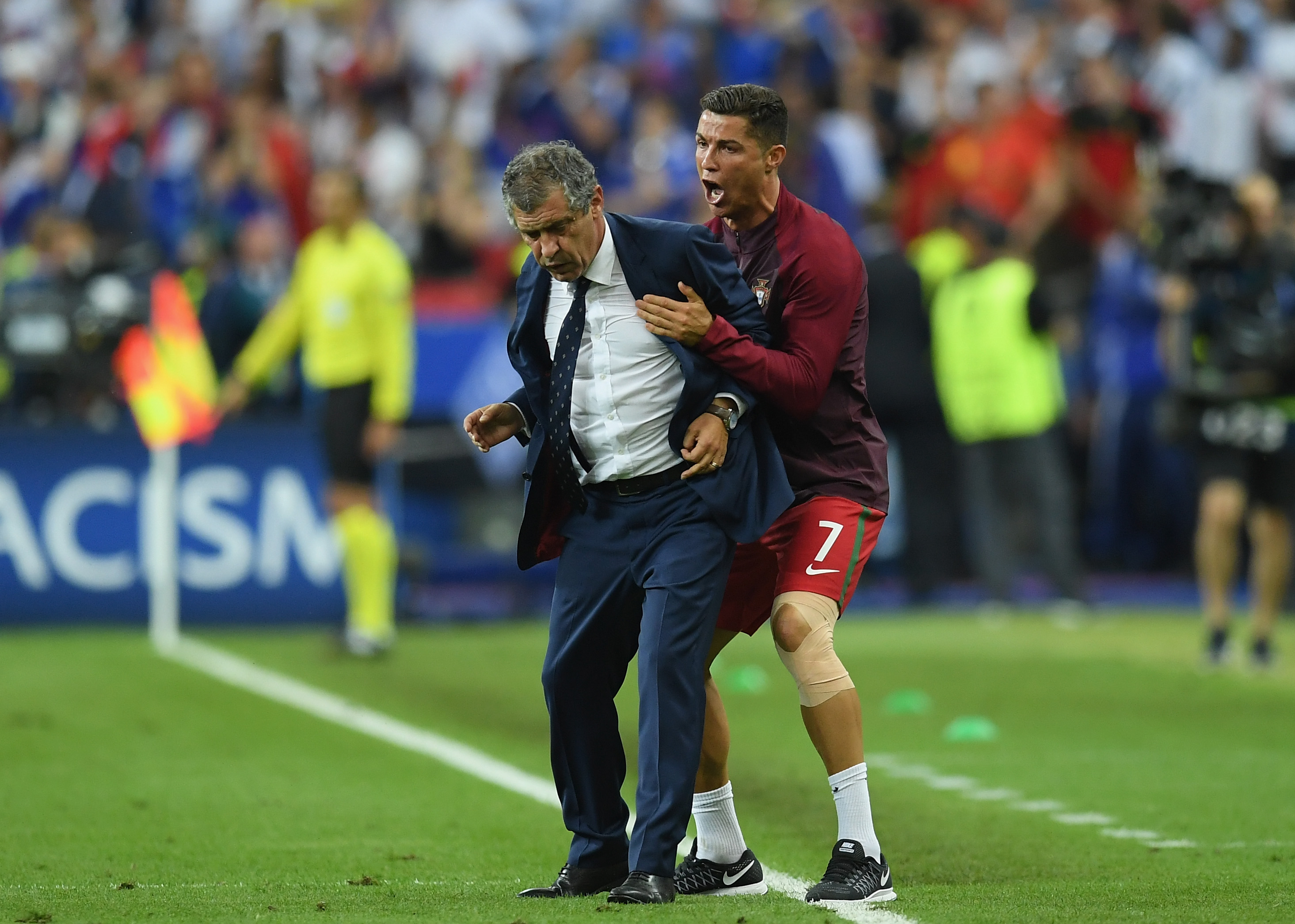 Fernando Santos e Cristiano Ronaldo