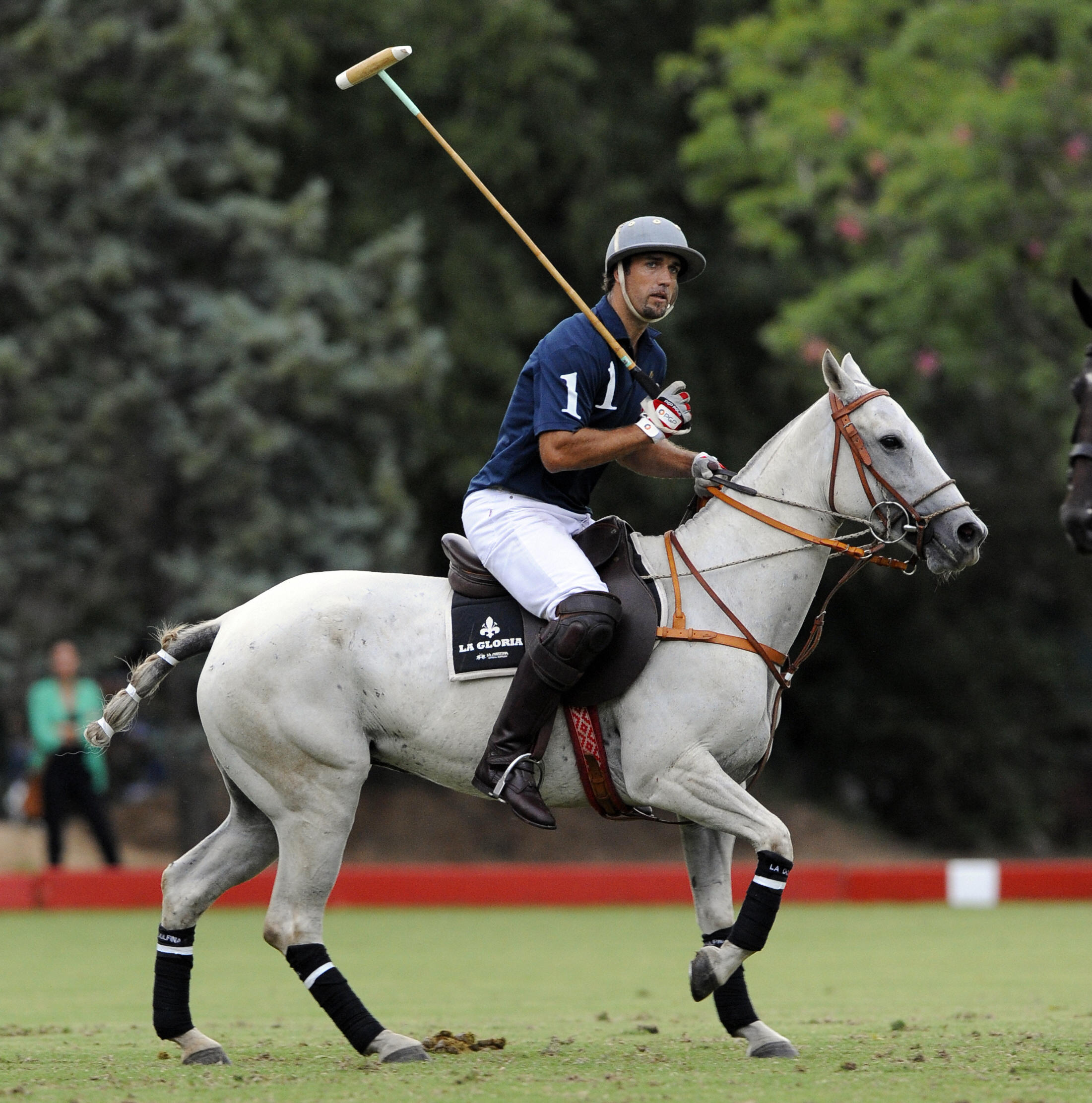 Former Argentine football striker Gabriel Batistuta takes part in a polo match between Loro Piana polo team and Chapelco, in Buenos Aires, on March 3, 2009. Batistuta participates in the IV Argentina Polo Tour tournament for Loro Piana team, led by Adolfo Cambiaso, considered best polo player in the world. AFP PHOTO/DANIEL GARCIA (Photo credit should read DANIEL GARCIA/AFP/Getty Images)