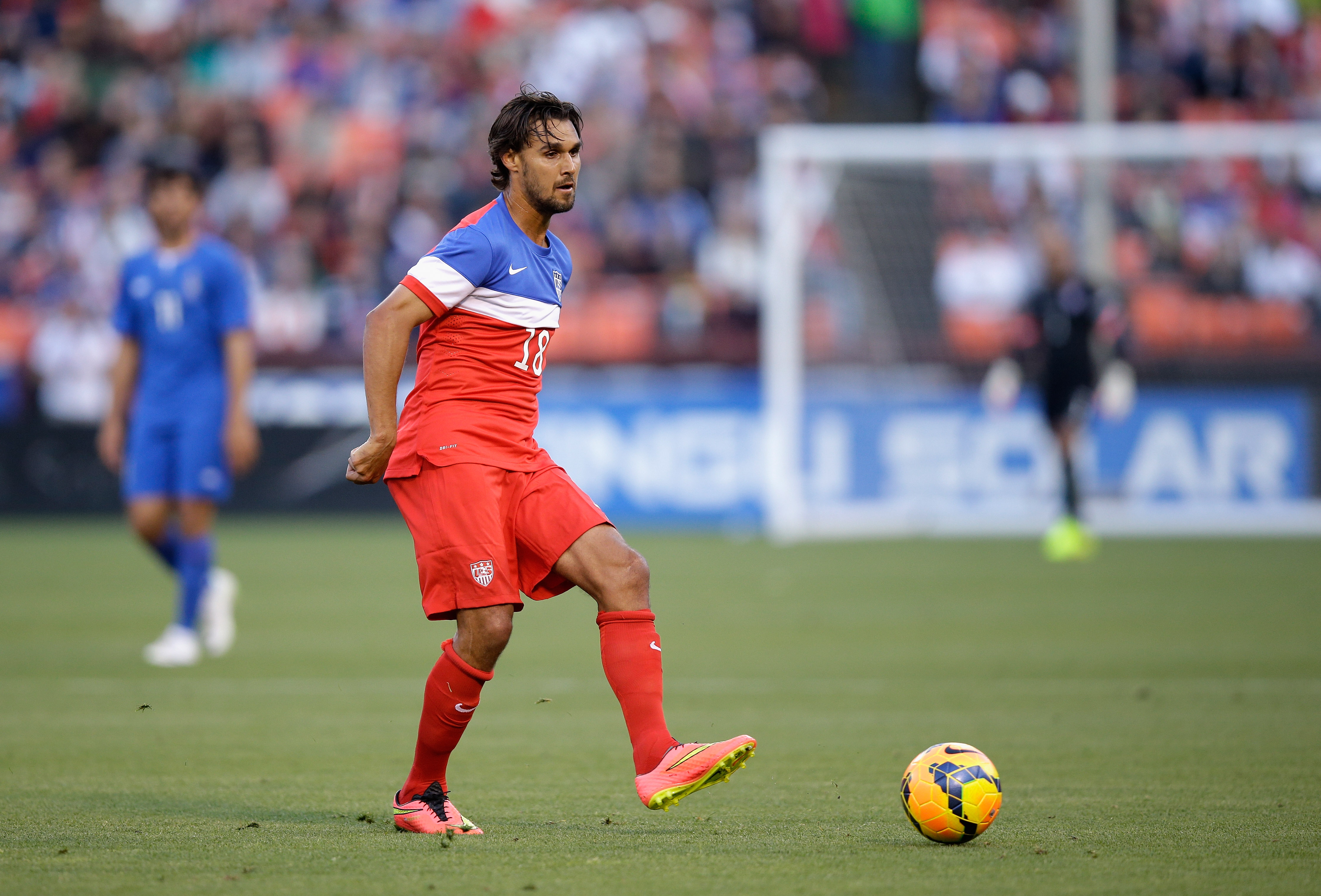 SAN FRANCISCO, CA - MAY 27: Chris Wondolowski #18 of the United States in action against Azerbaijan during their match at Candlestick Park on May 27, 2014 in San Francisco, California. (Photo by Ezra Shaw/Getty Images)