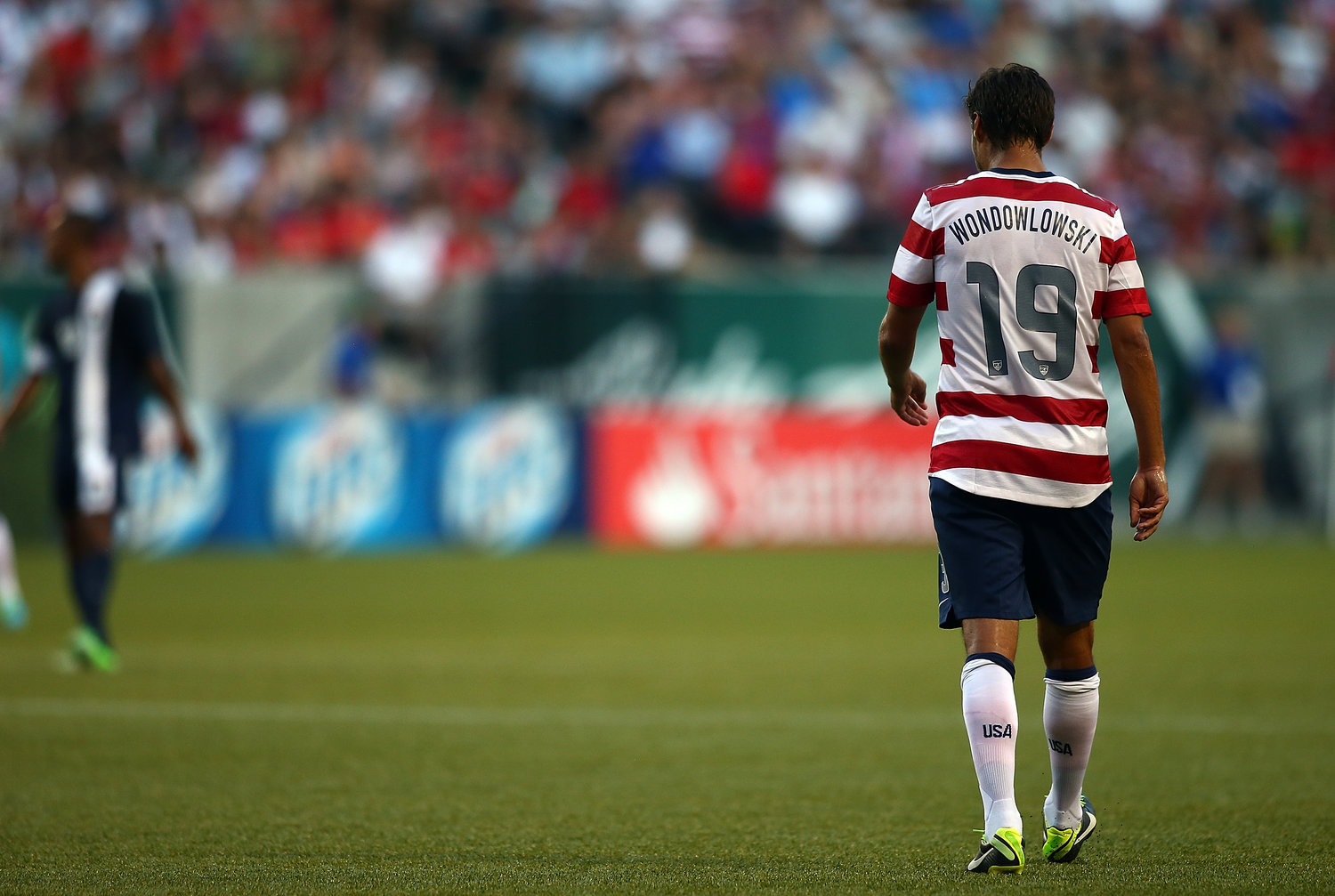 PORTLAND, OR - JULY 09: Chris Wondolowski #19 of the United States walks on the field against Belize during the 2013 CONCACAF Gold Cup on July 9, 2013 at Jeld-Wen Field in Portland, Oregon. (Photo by Jonathan Ferrey/Getty Images)