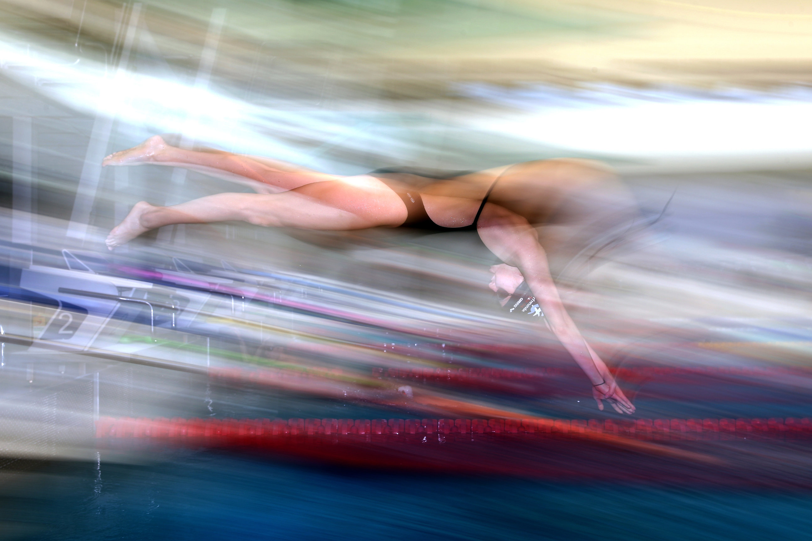 BERLIN, GERMANY - MARCH 09: Yusra Mardini of Syria during a training session at the Wasserfreunde Spandau 04 training pool Olympiapark Berlin on March 9, 2016 in Berlin, Germany. (Photo by Alexander Hassenstein/Getty Images for IOC)