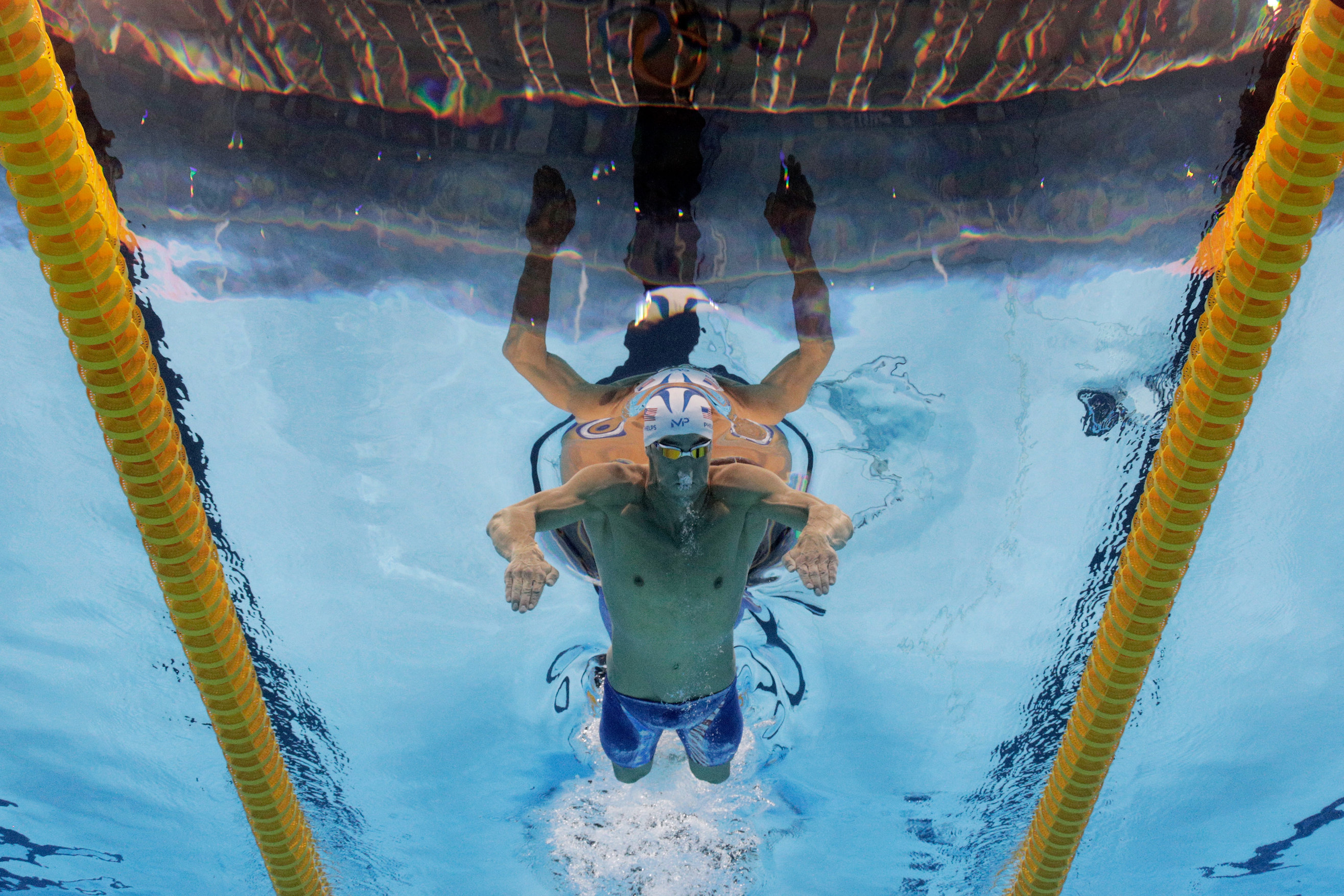 RIO DE JANEIRO, BRAZIL - AUGUST 08: Michael Phelps of the United States competes in the Men's 200m Butterfly heat on Day 3 of the Rio 2016 Olympic Games at the Olympic Aquatics Stadium on August 8, 2016 in Rio de Janeiro, Brazil. (Photo by Adam Pretty/Getty Images)