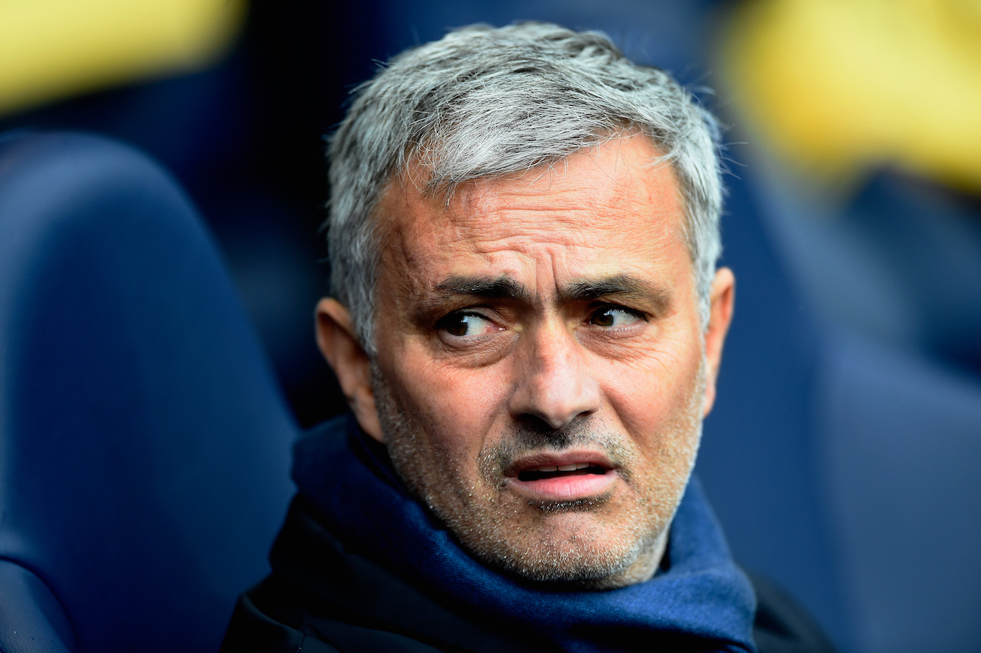 LONDON, ENGLAND - NOVEMBER 29: Jose Mourinho manager of Chelsea looks on prior to the Barclays Premier League match between Tottenham Hotspur and Chelsea at White Hart Lane on November 29, 2015 in London, England. (Photo by Mike Hewitt/Getty Images)