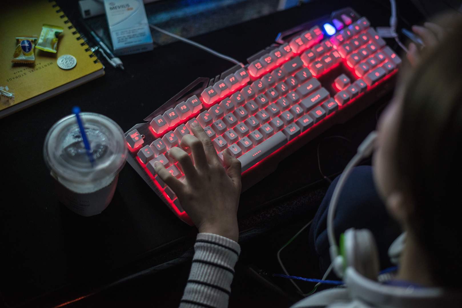 In a photo taken on April 8, 2016 Ji-Hee Lee (19) of the all-female computer gaming team 'QWER' trains at an office used as a training venue for their team, in Seoul. Brought together by a Seoul-based startup, the team trained intesively for a week prior to competing in the 'Ladies Battle, an all-female League of Legends competition. In keeping with a format used by most proffessional male teams, the members of 'QWER' lived together during the training period which involved playing the game for hours on end followed by lengthy review sessions with freelance mentors and former League of Legends champions. Despite South Korea's top-tier gaming credentials proffessional female teams are a minority. But for those who excel at the strategy-based, multi-player game, international competitions can lead to high cash rewards, and the chance to sign on with prominent foreign teams. Internet-based competitive gaming, or e-sports, in South Korea is widespread, with professional teams often attracting sponsorship from the country's largest tech companies. The country has long promoted its internet technology as a key driver of growth; with Seoul often referred to as the "most wired" city on the planet. / AFP / ED JONES (Photo credit should read ED JONES/AFP/Getty Images)