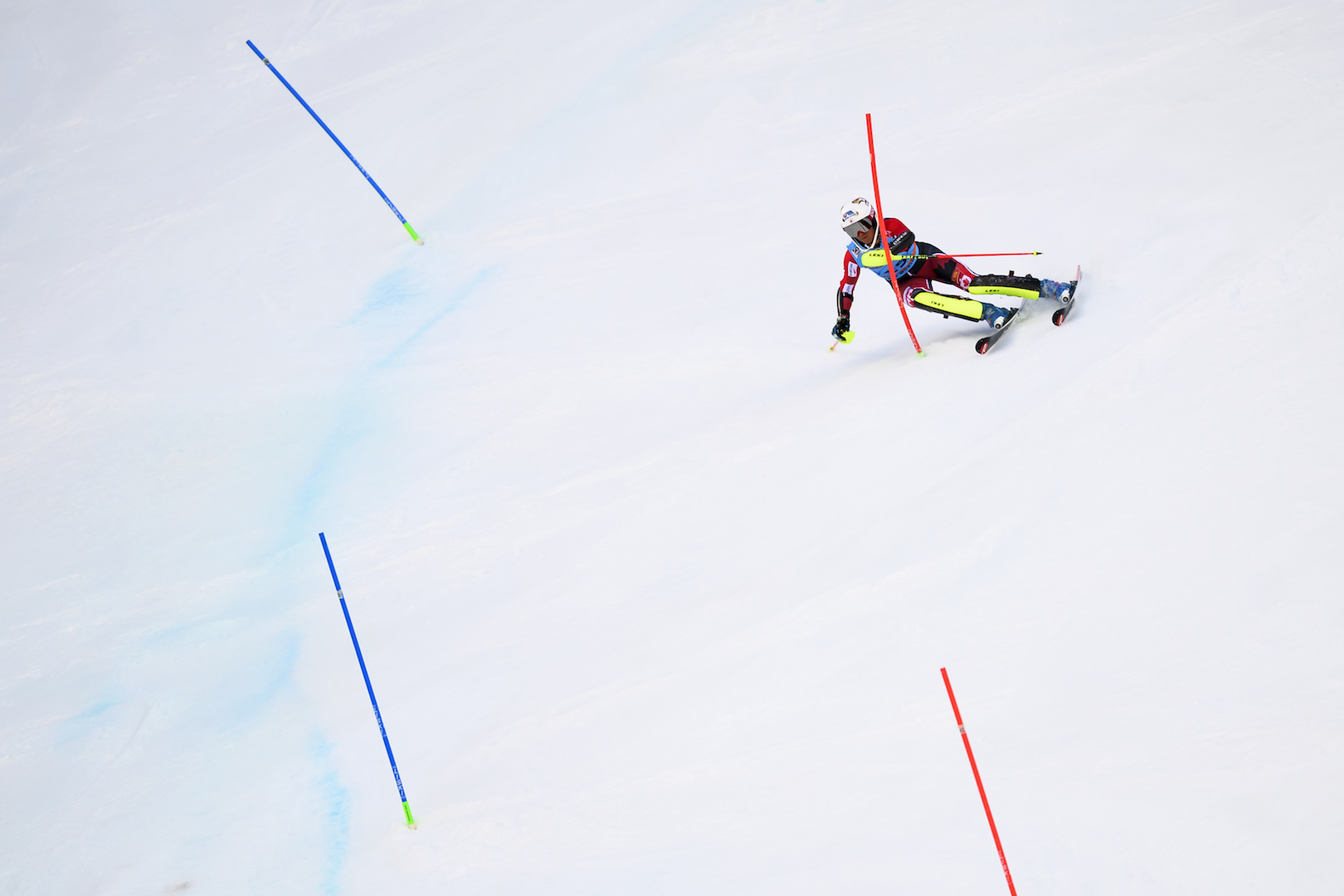 Canada's Marie-Michele Gagnon competes in the slalom event during the Alpine Skiing FIS World Cup Ladies? Alpine combined, on February 24, 2017 in Crans-Montana. / AFP / FABRICE COFFRINI (Photo credit should read FABRICE COFFRINI/AFP/Getty Images)